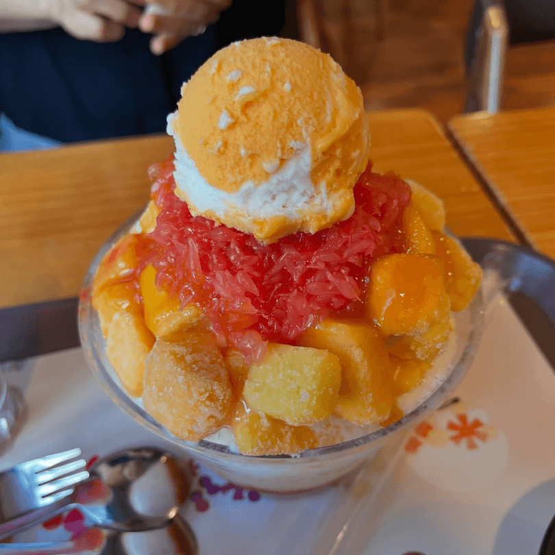 Refrescante bingsu de pomelo